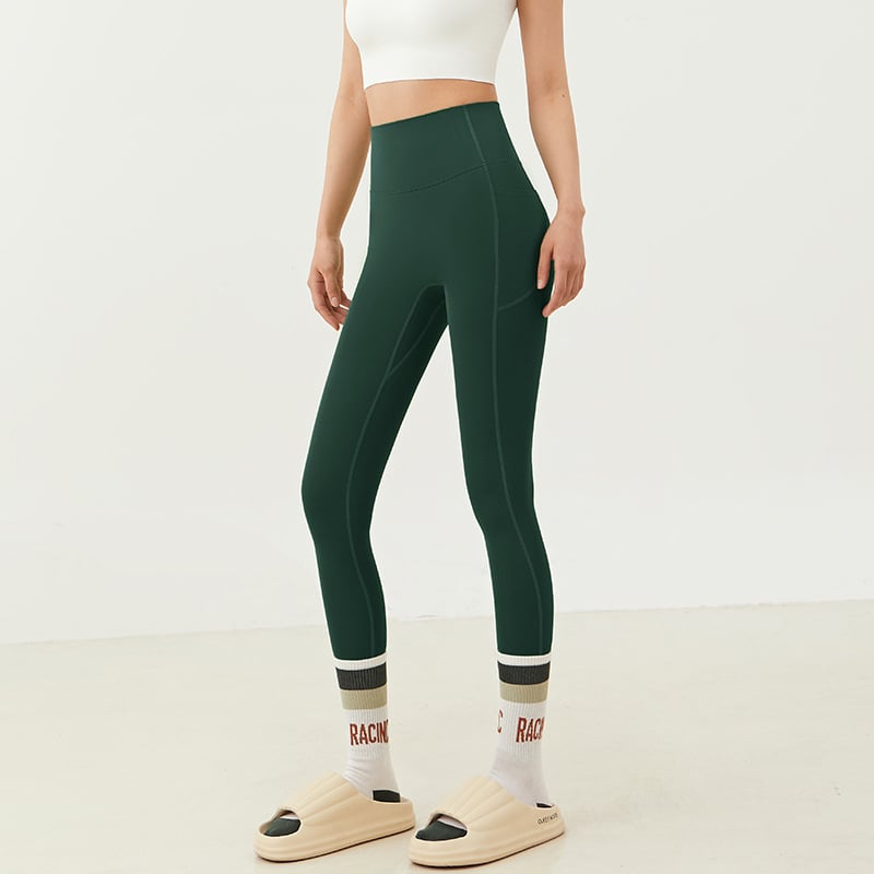 High-Waist Yoga Leggings with Pockets – Quick-Dry & Stretchy