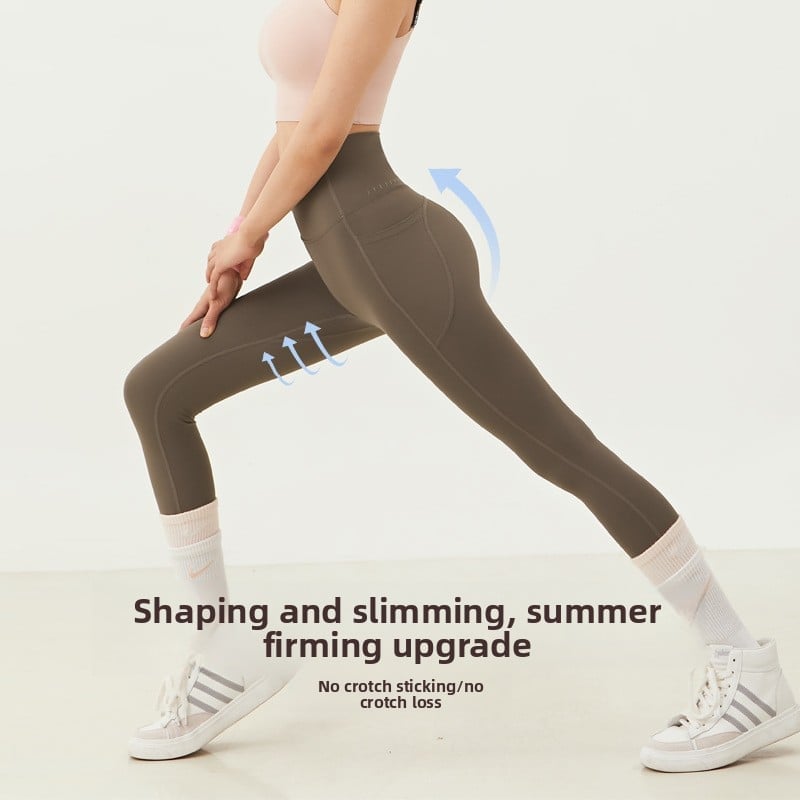 High-Waist Yoga Leggings with Pockets – Quick-Dry & Stretchy