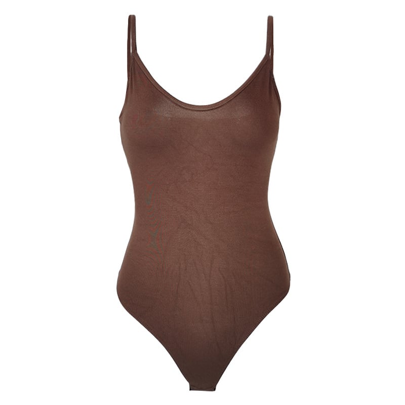Sexy V-Neck Backless Bodysuit – Stretchy Summer Jumpsuit for Women