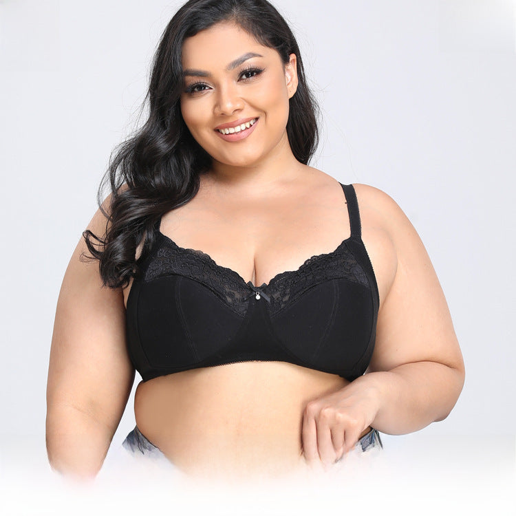 Ultra-Thin Lace Bra – Plus Size Black Sexy Lingerie (38-50 F/G/H))