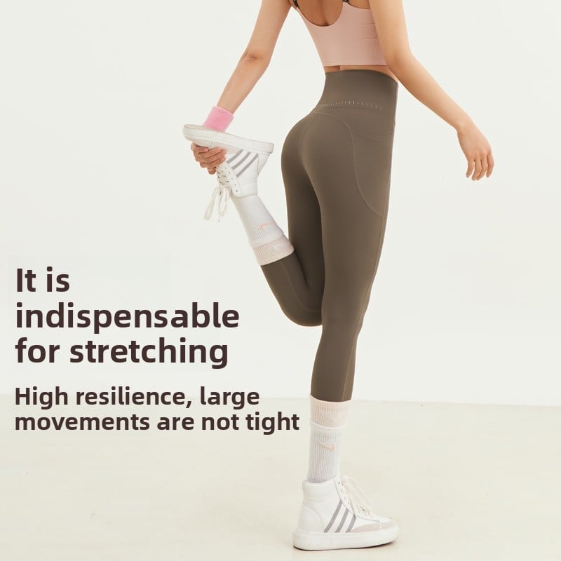 High-Waist Yoga Leggings with Pockets – Quick-Dry & Stretchy
