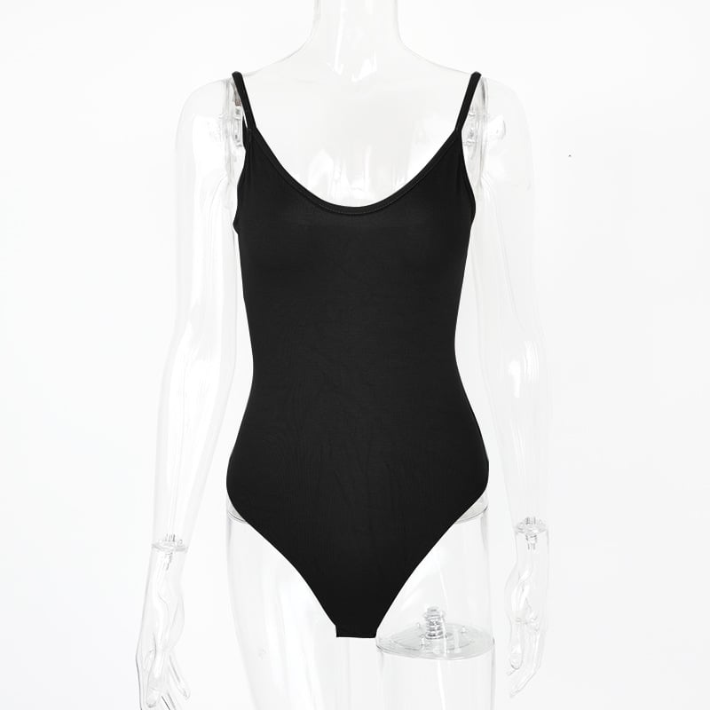 Sexy V-Neck Backless Bodysuit – Stretchy Summer Jumpsuit for Women
