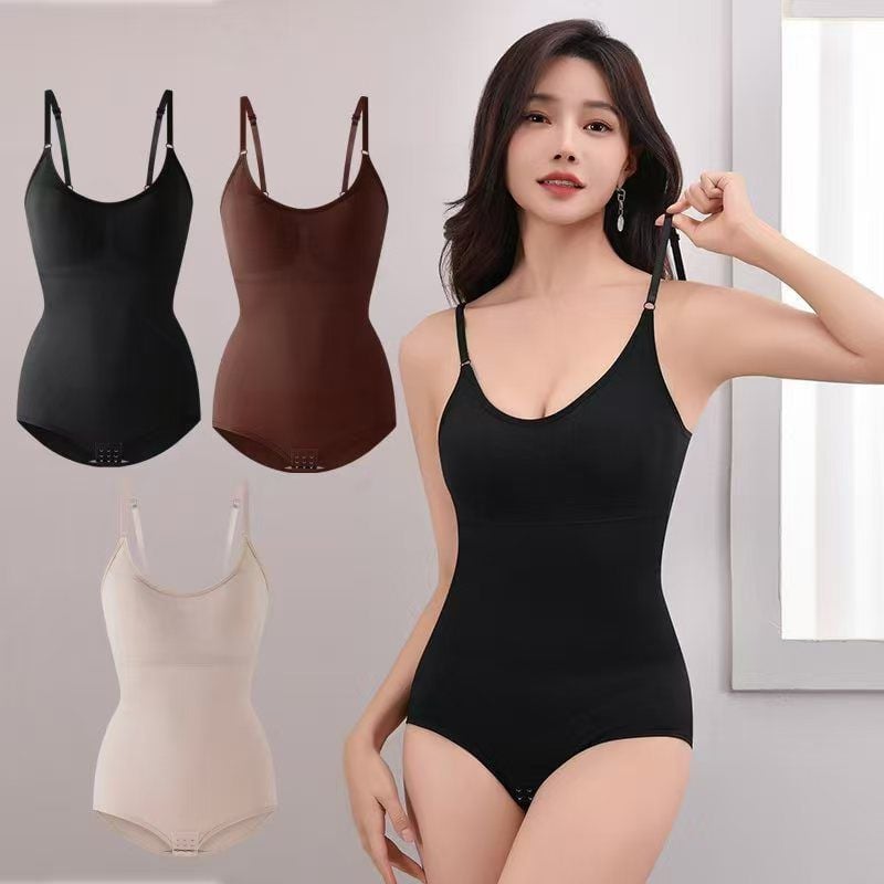 Women's Seamless Shapewear Bodysuit – Adjustable with Chest Pads 